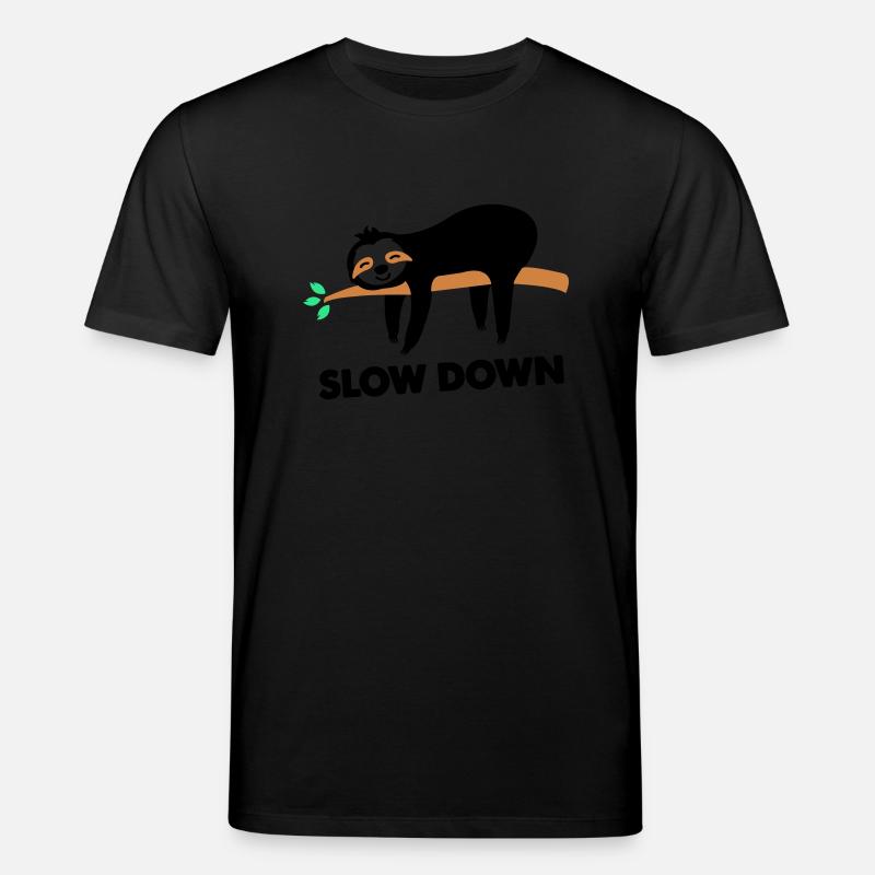 faultier slow down - Stanley/Stella Unisex Bio-T-Shirt CREATOR  - Schwarz