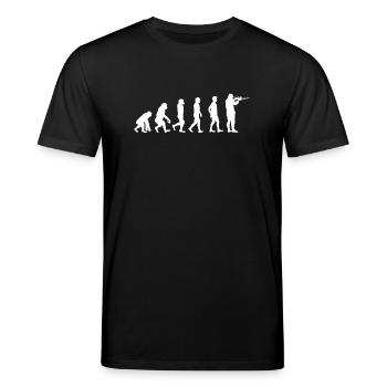 Evolution Jäger Jagd shirt Geschenk jagen - Stanley/Stella Unisex Bio-T-Shirt CREATOR  - Schwarz - Vorne - Alina (178cm) & Michal (187cm)
