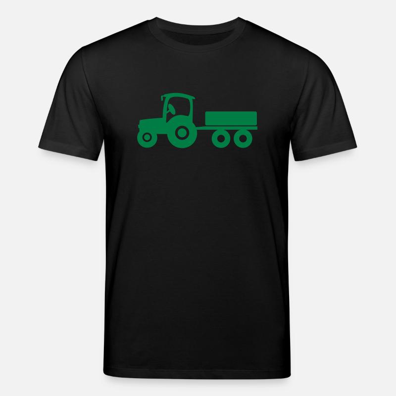 Traktor mit Anhänger - Stanley/Stella Unisex Bio-T-Shirt CREATOR  - Schwarz