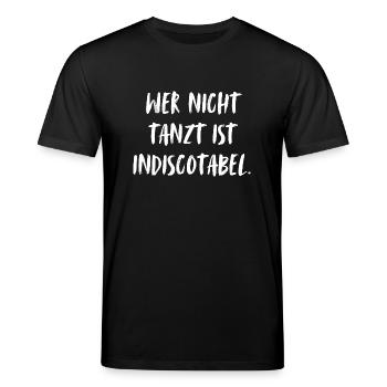 Wer nicht tanzt, ist indiscotabel! Tanzt, Leute! - Stanley/Stella Unisex Bio-T-Shirt CREATOR  - Schwarz - Vorne - Alina (178cm) & Michal (187cm)