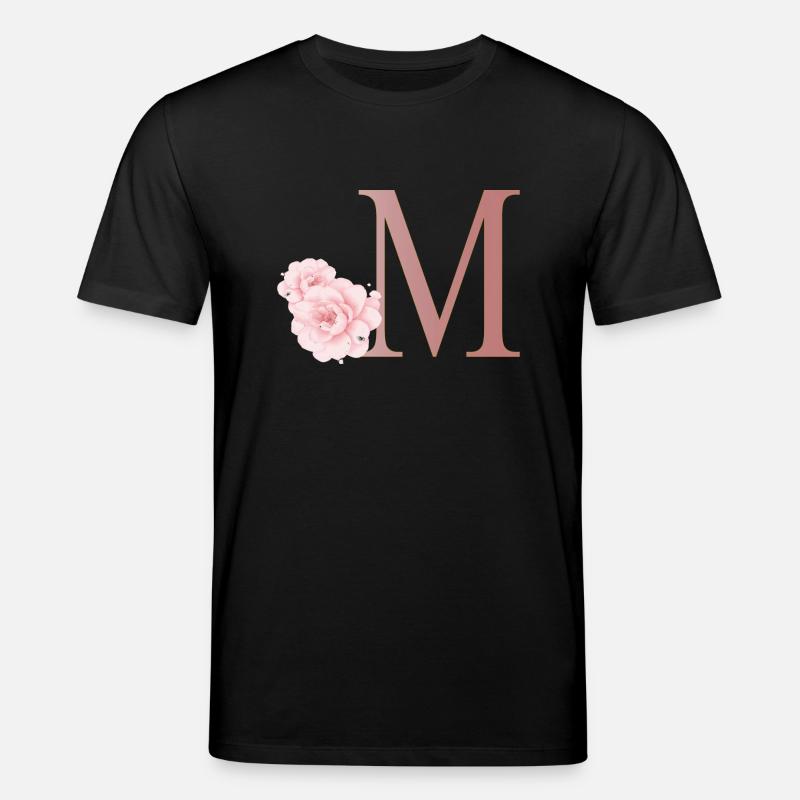 Buchstabe M mit Blumen - Stanley/Stella Unisex Bio-T-Shirt CREATOR  - Schwarz