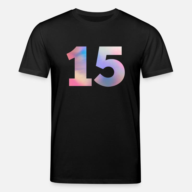 Bunte Zahl 15 - Stanley/Stella Unisex Bio-T-Shirt CREATOR  - Schwarz