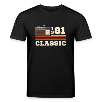 Anniversaire 1981 retro classic - T-shirt bio CREATOR Stanley/Stella Unisexe - noir - Devant - Alina (178cm) & Michal (187cm)