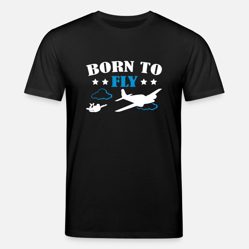 Born To Fly Skydive - Stanley/Stella Unisex Bio-T-Shirt CREATOR  - Schwarz