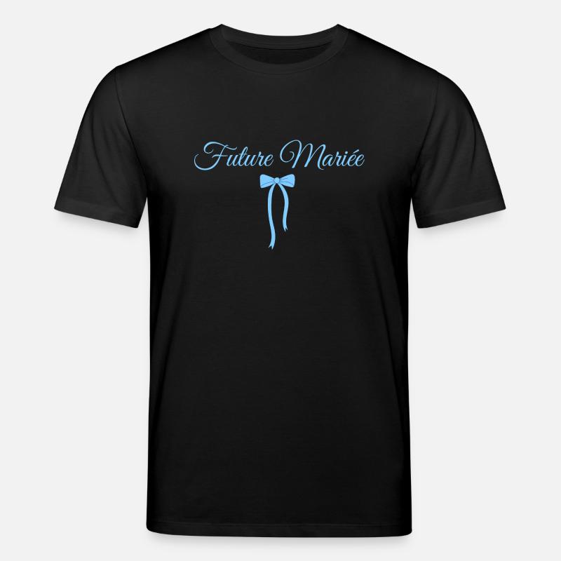 Bride-to-be Blue Bow - Stanley/Stella CREATOR Unisex Organic T-Shirt - black
