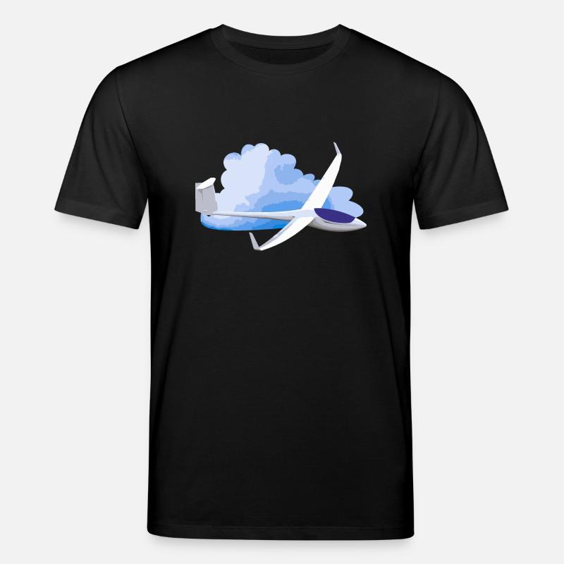 Segelflugzeug mit Wolke Geschenkidee - Stanley/Stella Unisex Bio-T-Shirt CREATOR  - Schwarz
