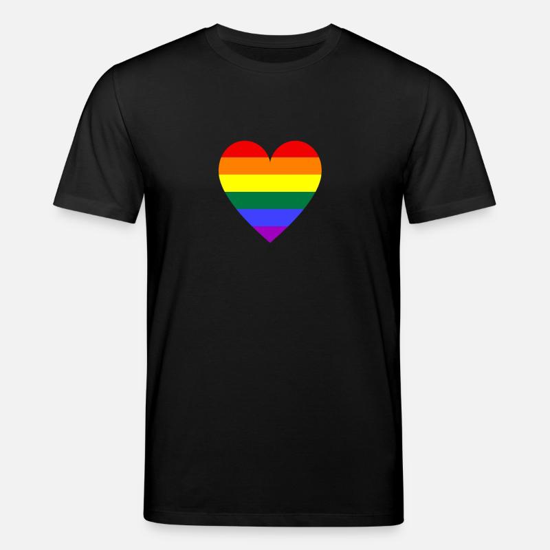 Regenbogen Herz - Stanley/Stella Unisex Bio-T-Shirt CREATOR  - Schwarz