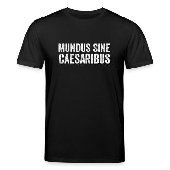 Mundus Sine Caesaribus Zitat Latein - Stanley/Stella Unisex Bio-T-Shirt CREATOR  - Schwarz - Vorne - Alina (178cm) & Michal (187cm)