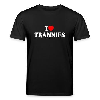 I love trannies - Stanley/Stella CREATOR Unisex Organic T-Shirt - black - Front - Alina (178cm) & Michal (187cm)