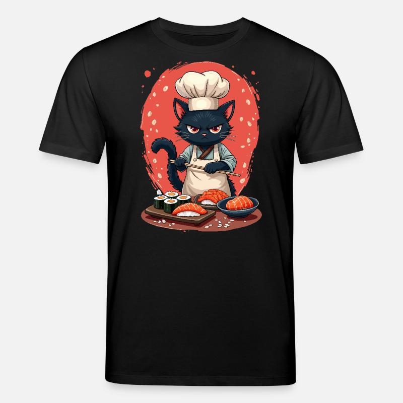 Sushi Chef Katze - Stanley/Stella Unisex Bio-T-Shirt CREATOR  - Schwarz