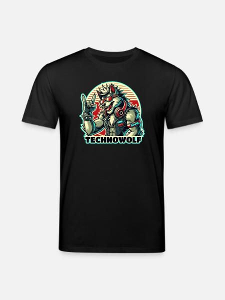 Techno-Wolf: Electronic Music Beats - Stanley/Stella CREATOR Unisex Organic T-Shirt - black