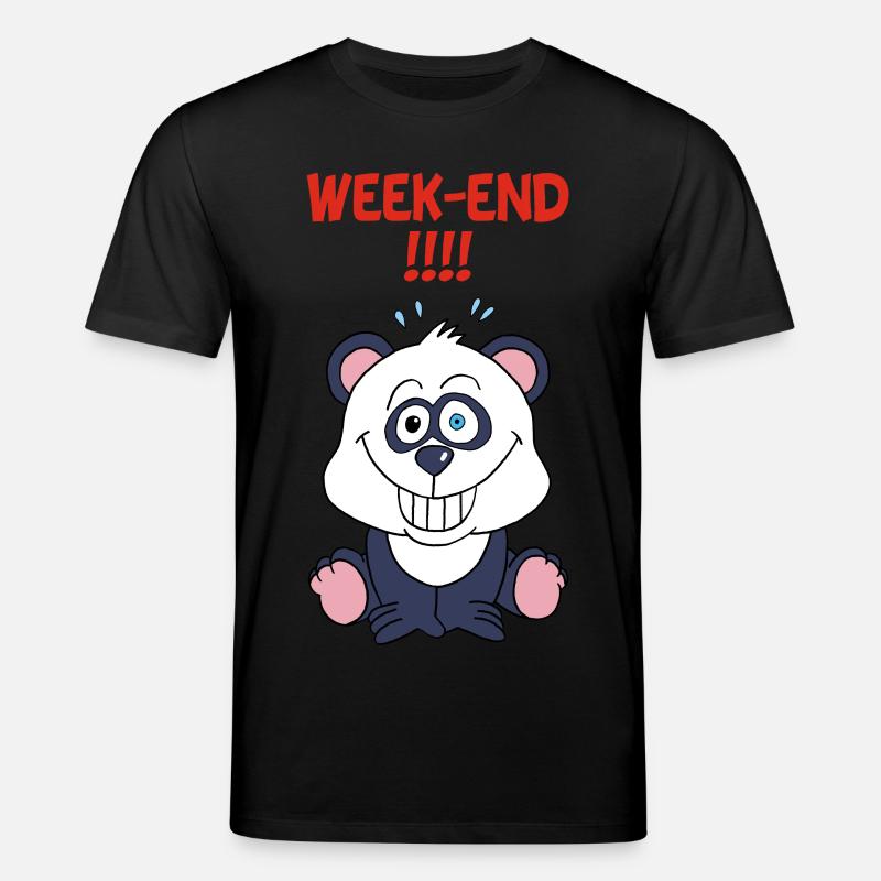 Panda am Wochenende - Stanley/Stella Unisex Bio-T-Shirt CREATOR  - Schwarz