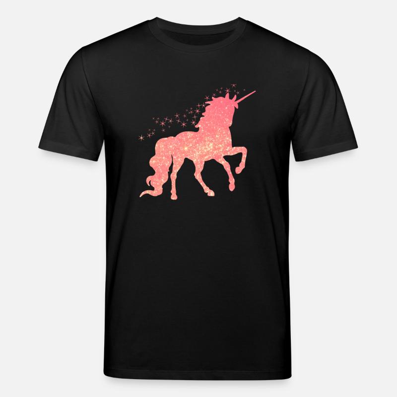 Das rote glitzer Einhorn - Stanley/Stella Unisex Bio-T-Shirt CREATOR  - Schwarz
