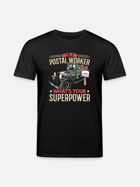 Jeg er postarbejder Hvad er din superkr - Stanley/Stella CREATOR økologisk unisex-T-shirt - sort