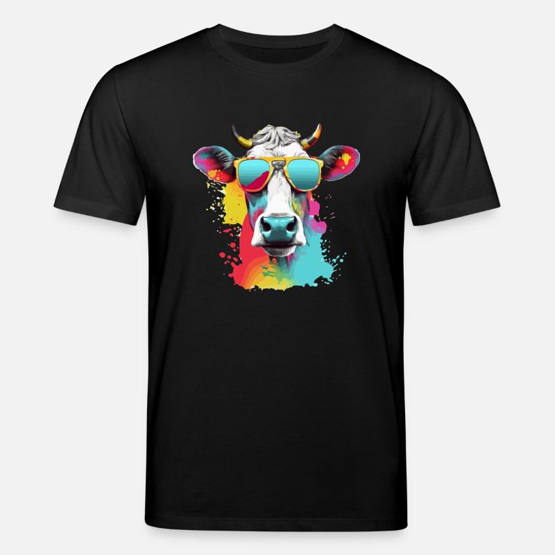 Acki la vache cool - T-shirt bio CREATOR Stanley/Stella Unisexe - noir