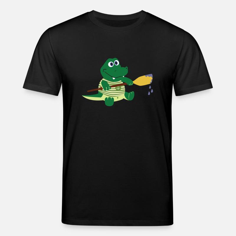 Krokodil mit Paddel - Stanley/Stella Unisex Bio-T-Shirt CREATOR  - Schwarz