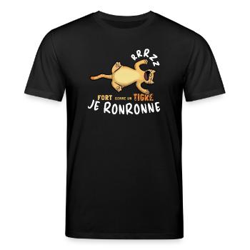 Je ne ronfle pas, je ronronne fort comme un tigre - T-shirt bio CREATOR Stanley/Stella Unisexe - noir - Devant - Alina (178cm) & Michal (187cm)