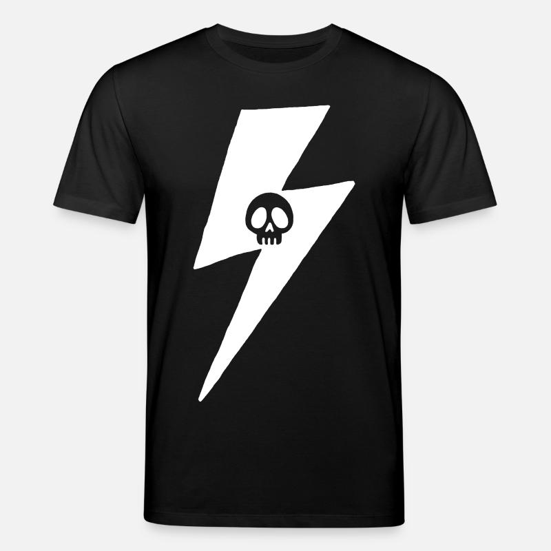 Crâne et éclair blanc - T-shirt bio CREATOR Stanley/Stella Unisexe - noir