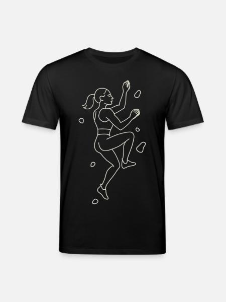 Bouldering Silhouette | Minimalist climber - Stanley/Stella CREATOR Unisex Organic T-Shirt - black