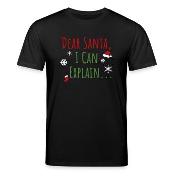dear santa i can explain - Stanley/Stella Unisex Bio-T-Shirt CREATOR  - Schwarz - Vorne - Alina (178cm) & Michal (187cm)