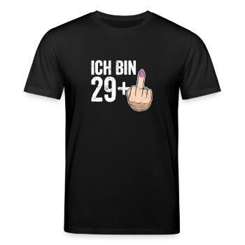 30. Geburtstag: Lustiges Geburtstag Geschenk 29+1 - Stanley/Stella Unisex Bio-T-Shirt CREATOR  - Schwarz - Vorne - Alina (178cm) & Michal (187cm)
