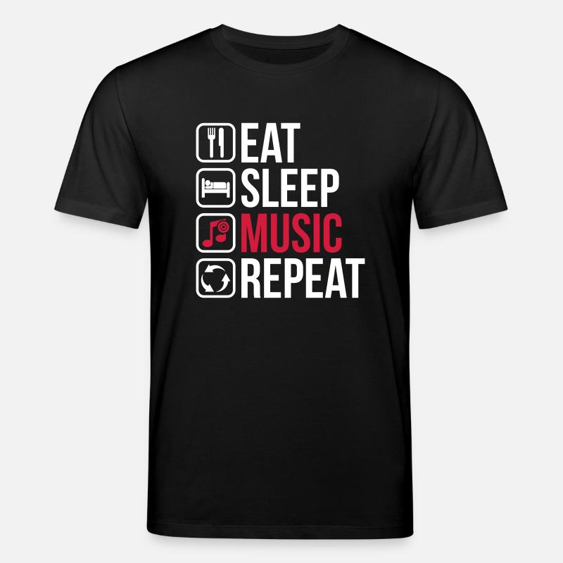Eat Sleep Music Repeat - Stanley/Stella Unisex Bio-T-Shirt CREATOR  - Schwarz
