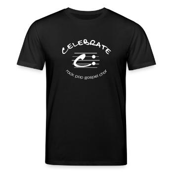 Logo Notenschlüssel - Stanley/Stella Unisex Bio-T-Shirt CREATOR  - Schwarz - Vorne - Alina (178cm) & Michal (187cm)
