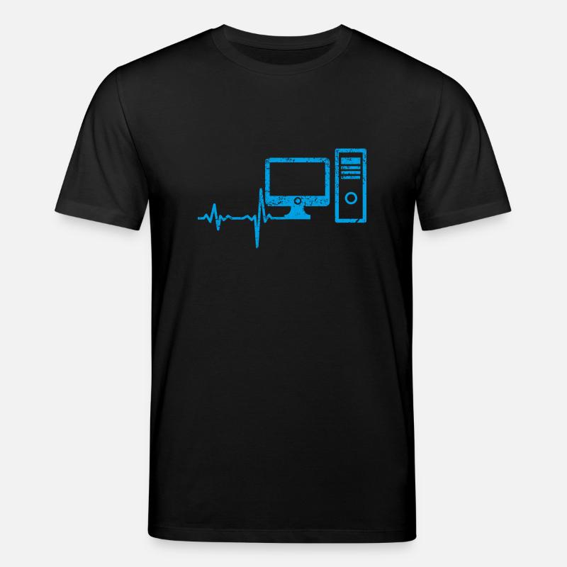 Gift Heartbeat Computer PC - Stanley/Stella CREATOR Unisex Organic T-Shirt - black