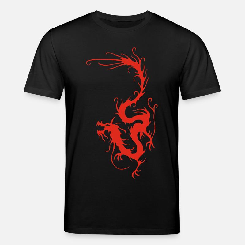 Roter Rauchdrache - Stanley/Stella Unisex Bio-T-Shirt CREATOR  - Schwarz