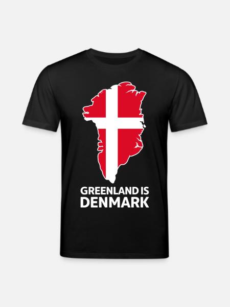 Greenland Denmark Flag Map - Stanley/Stella CREATOR Unisex Organic T-Shirt - black