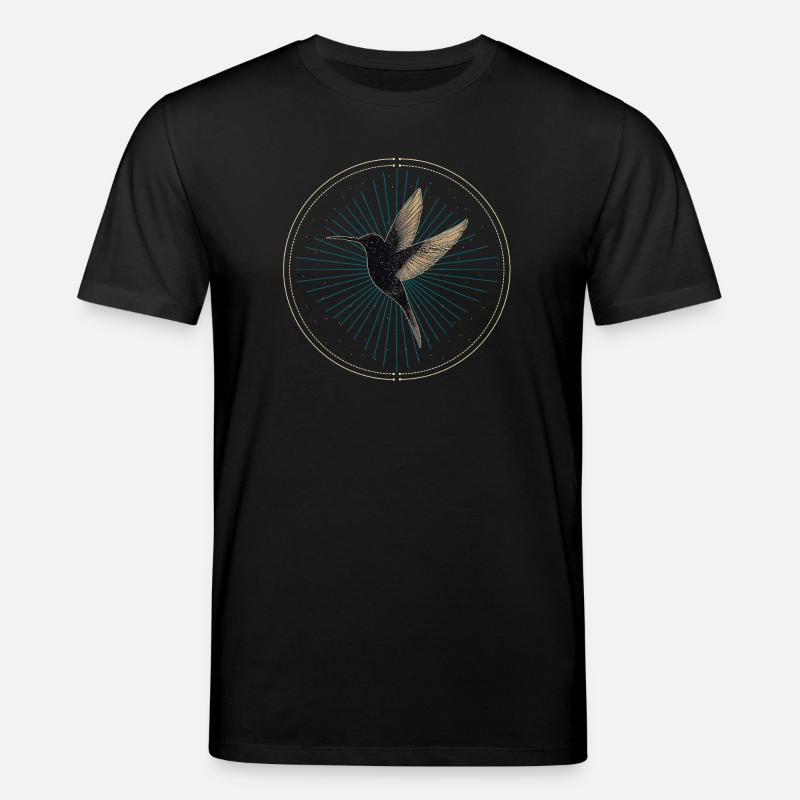 Kolibri mit Sternen - Stanley/Stella Unisex Bio-T-Shirt CREATOR  - Schwarz