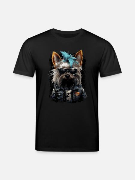 Punk Yorkshire Terrier - Stanley/Stella CREATOR Unisex Organic T-Shirt - black