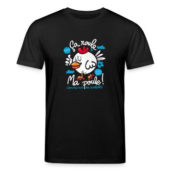 ma poule fonce - T-shirt bio CREATOR Stanley/Stella Unisexe - noir - Devant - Alina (178cm) & Michal (187cm)