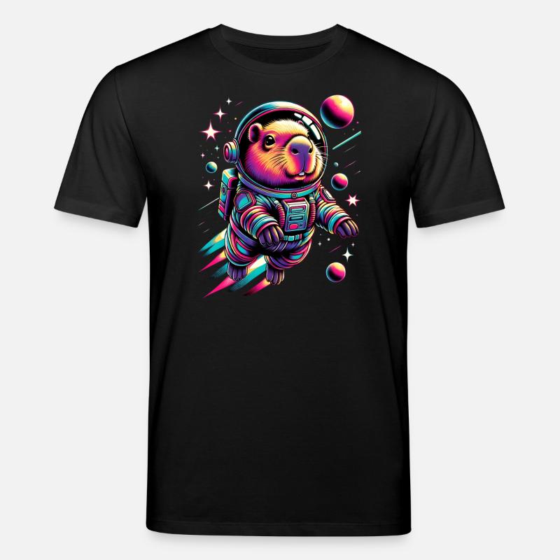 Capybaras Mignon Capybara Astronaute - T-shirt bio CREATOR Stanley/Stella Unisexe - noir