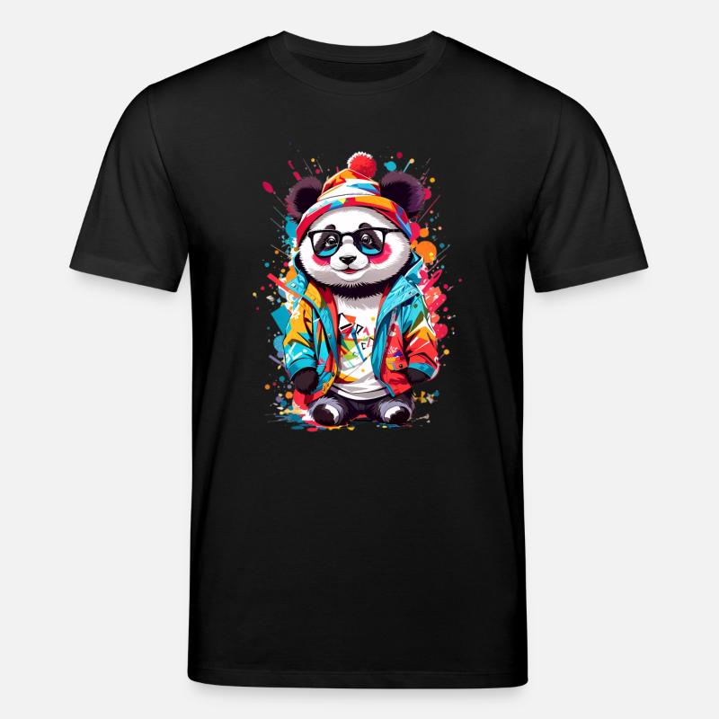 Coole Panda - Stanley/Stella Unisex Bio-T-Shirt CREATOR  - Schwarz
