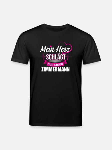 Dachdecker Zimmermann Herz - Stanley/Stella Unisex Bio-T-Shirt CREATOR - Schwarz