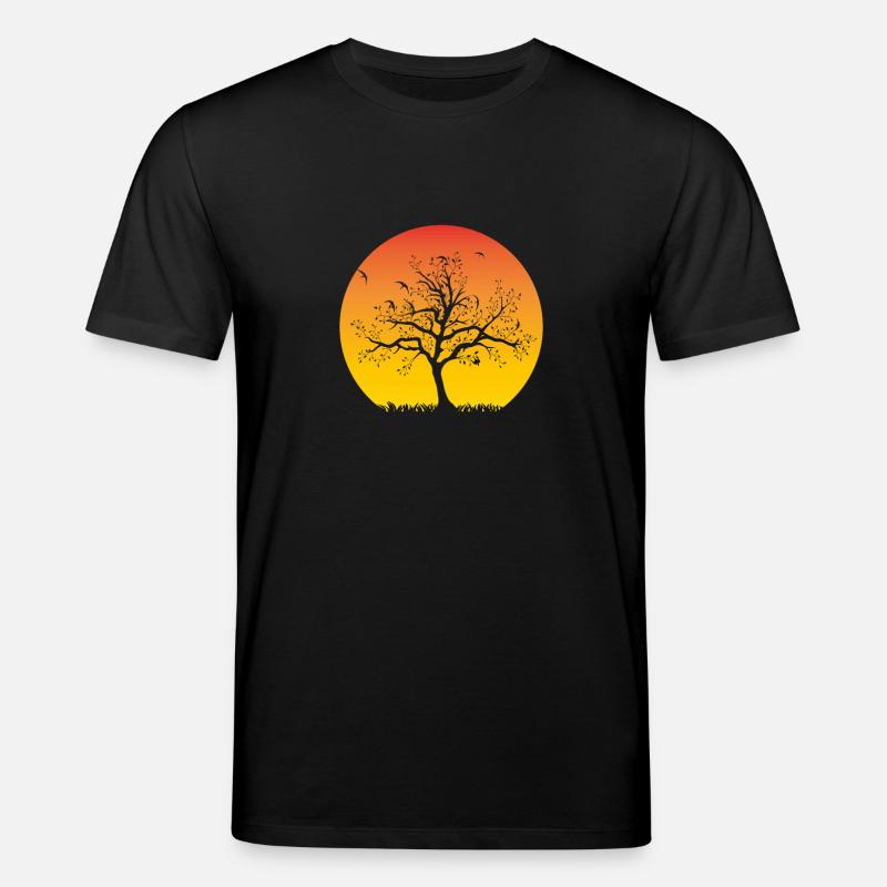Tree sunset - Stanley/Stella CREATOR Unisex Organic T-Shirt - black