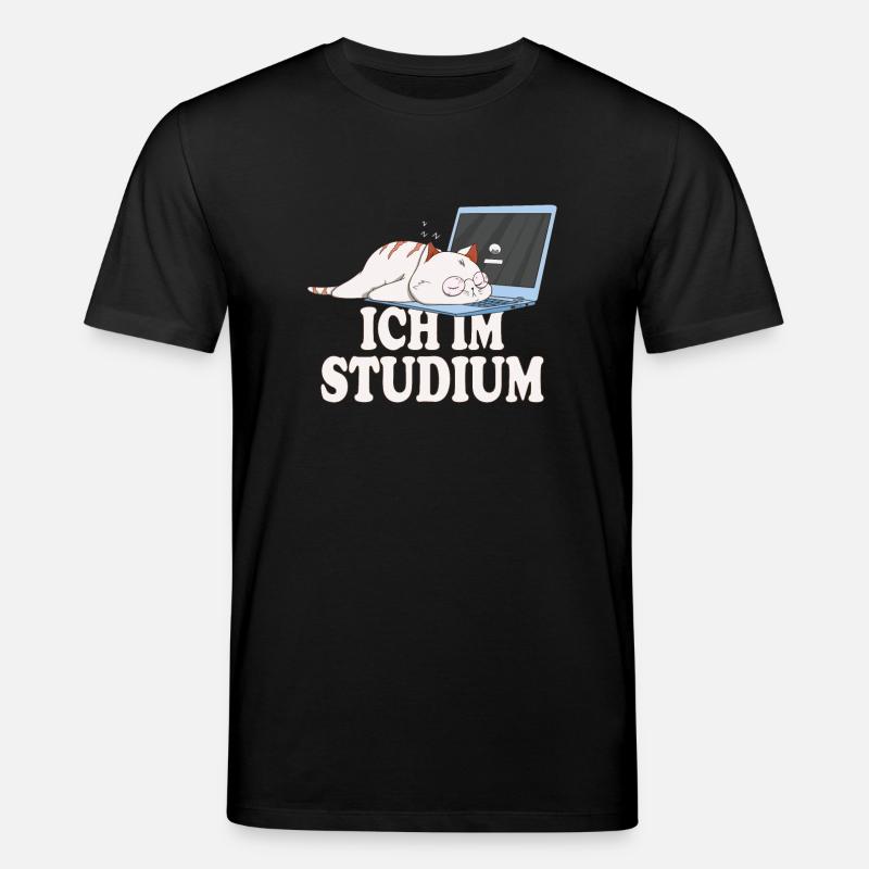 Ich im Studium schlafende katze - Stanley/Stella Unisex Bio-T-Shirt CREATOR  - Schwarz