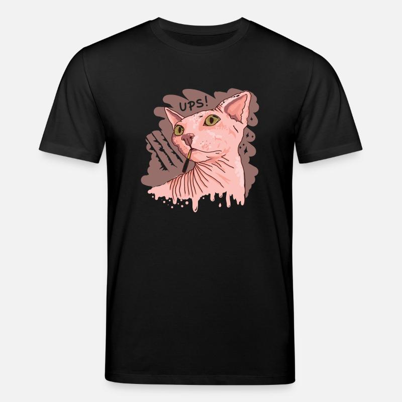 Sphynx Katze mit Zigarette - Stanley/Stella Unisex Bio-T-Shirt CREATOR  - Schwarz