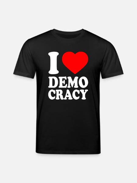 I love democracy - T-shirt bio CREATOR Stanley/Stella Unisexe - noir