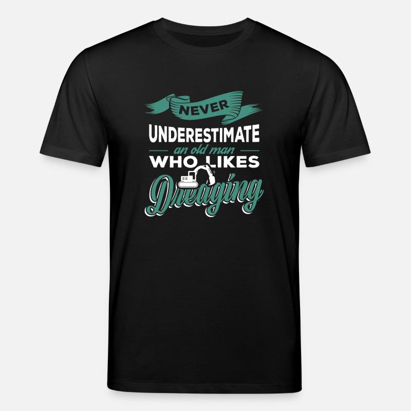 Baggern Opa Bauarbeiter - Stanley/Stella Unisex Bio-T-Shirt CREATOR - Schwarz