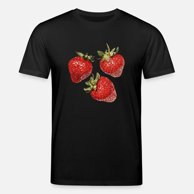 Erdbeeren - Stanley/Stella Unisex Bio-T-Shirt CREATOR  - Schwarz