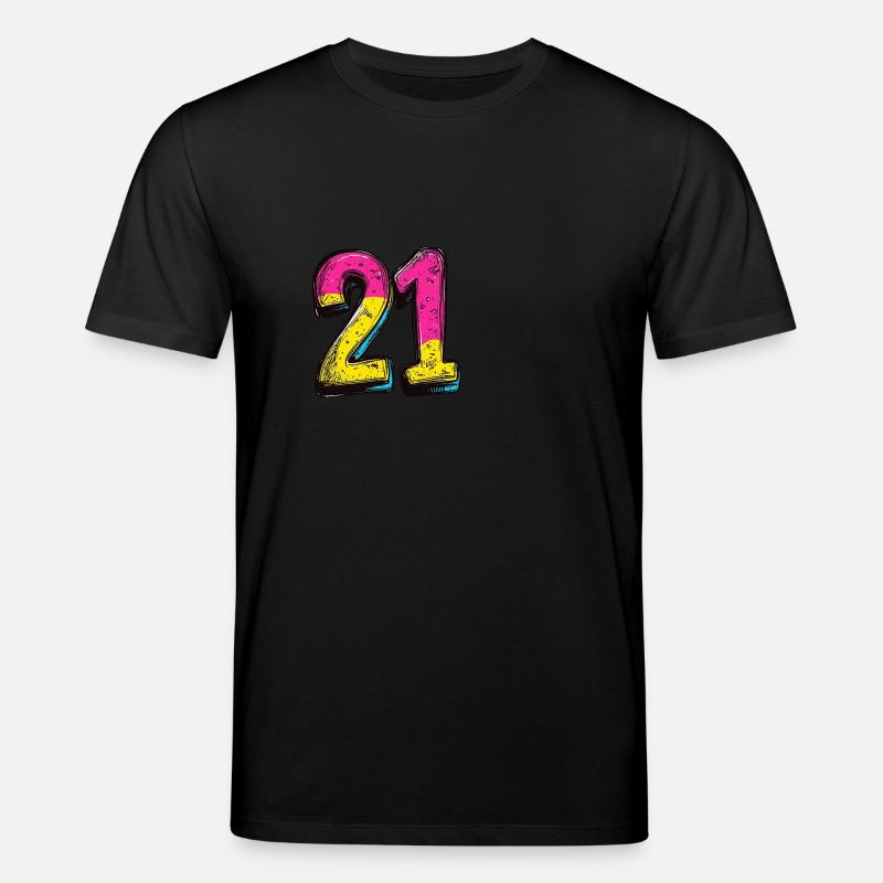 21 Zahl Comic - Stanley/Stella Unisex Bio-T-Shirt CREATOR - Schwarz