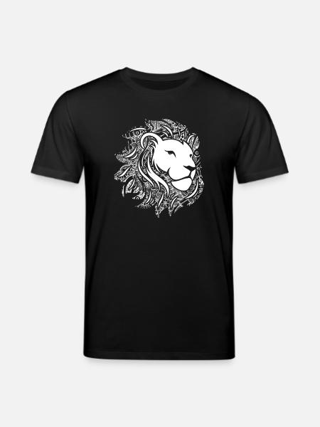 Lion Lion Floral Pattern - Stanley/Stella CREATOR Unisex Organic T-Shirt - black
