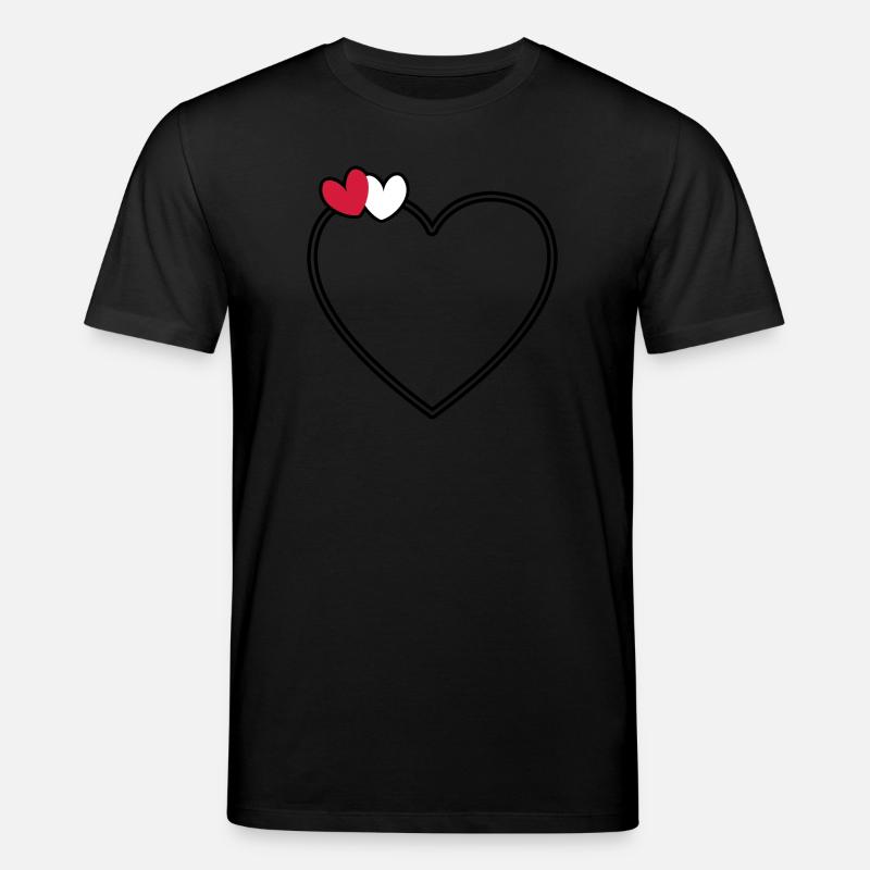 2 hearts heart frame - Stanley/Stella CREATOR Unisex Organic T-Shirt - black