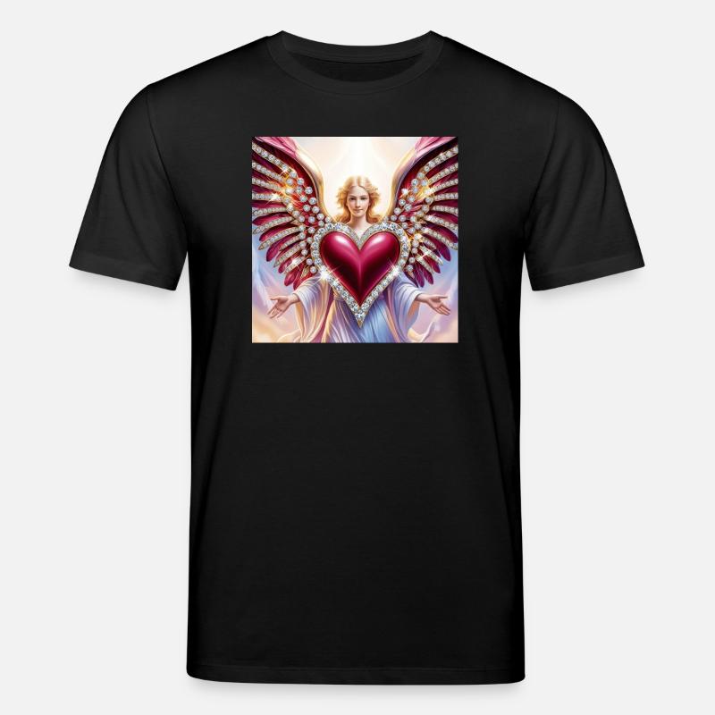 Engel mit Herz - Stanley/Stella Unisex Bio-T-Shirt CREATOR  - Schwarz