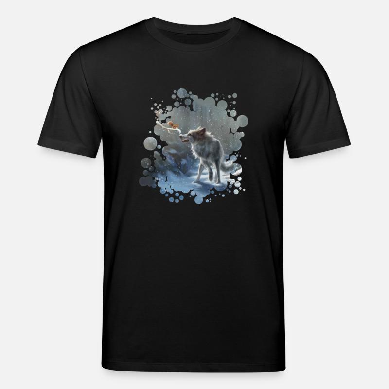 Wolf Eichhörnchen Winter - Stanley/Stella Unisex Bio-T-Shirt CREATOR  - Schwarz
