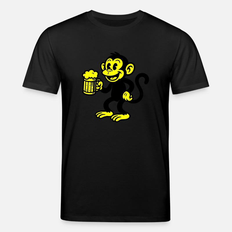 Monkey Beer Drinking - T-shirt bio CREATOR Stanley/Stella Unisexe - noir