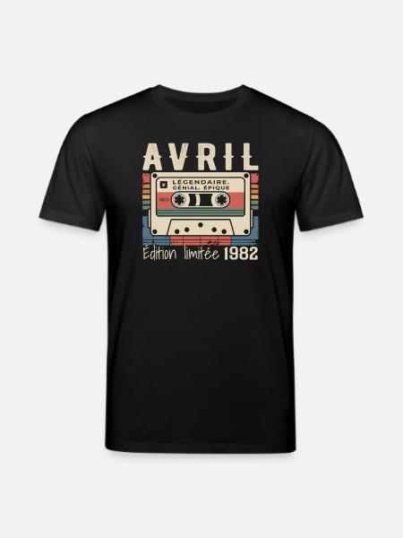 avril 1982 April 1982 - T-shirt bio CREATOR Stanley/Stella Unisexe - noir