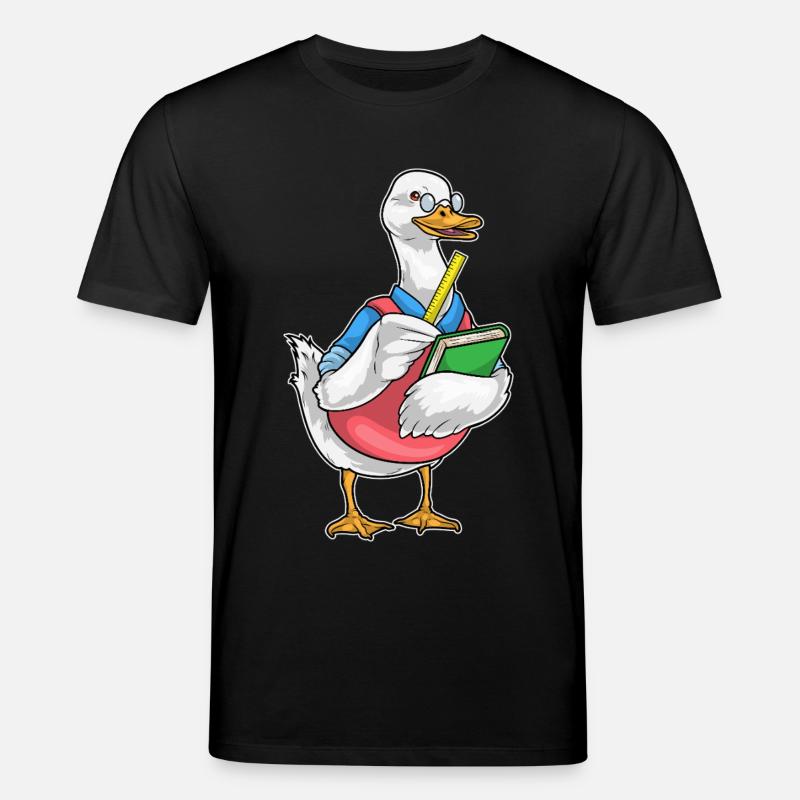 Duck Math Teacher Ruler - Stanley/Stella CREATOR Unisex Organic T-Shirt - black